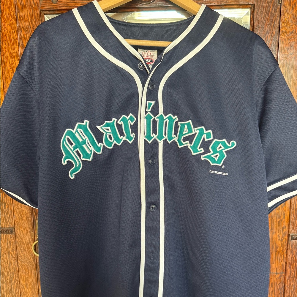 True Fan Seattle Mariners Navy Baseball Jersey, 2003